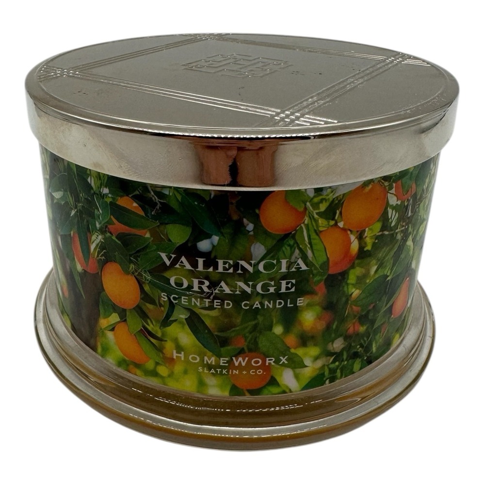 Homeworx by Slatkin‎ & Co Valencia Orange Scented Candle 4 Wick 18 Oz Glass Jar